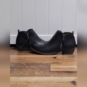 Rampage Black Heeled Ankle Boots